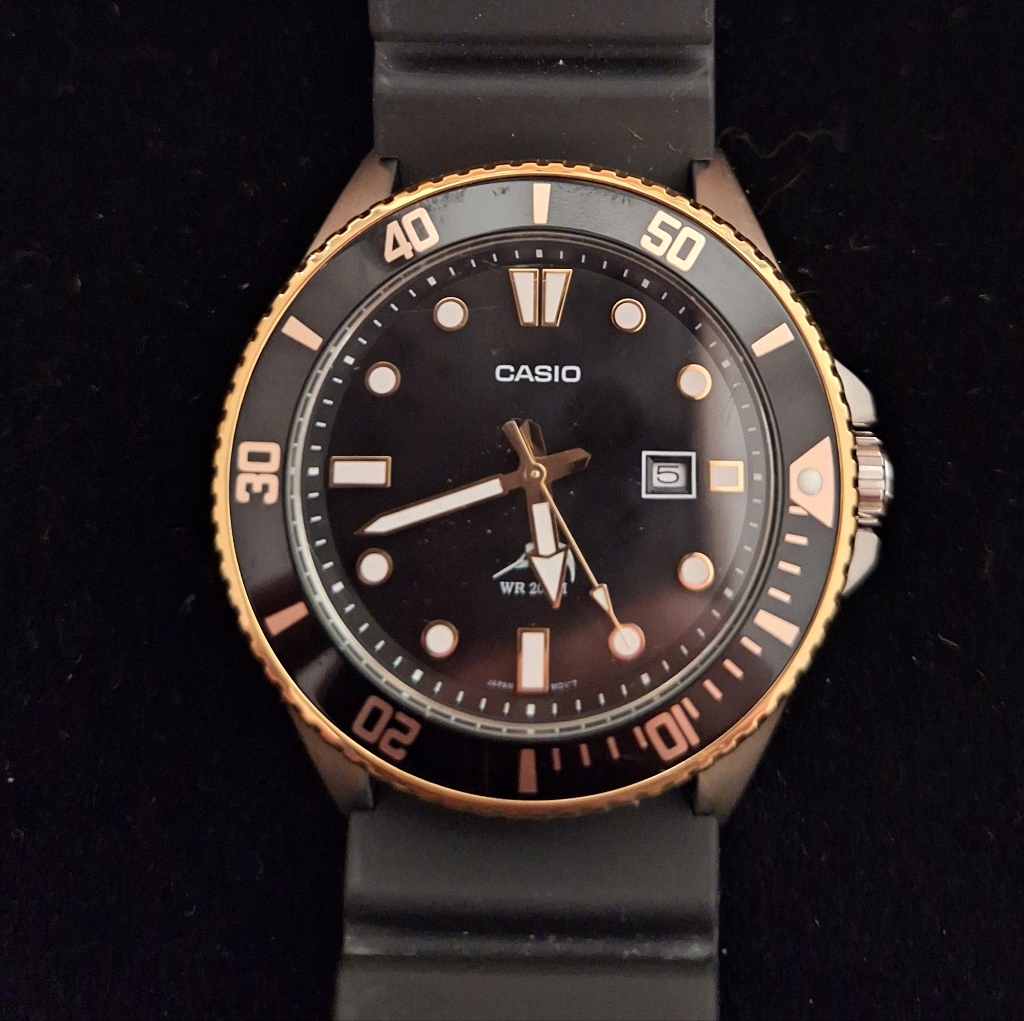 Casio Mens Black Strap Watch Mdv106g-1av